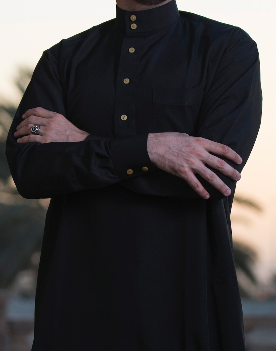 Qamis Saoudien Diamant Noir Doré