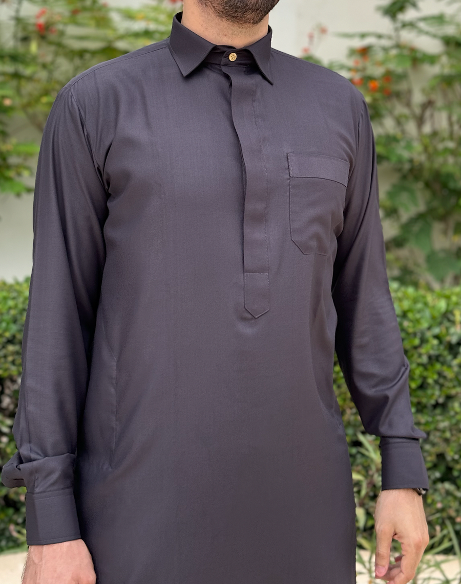 Dark Golden Qatari Qamis