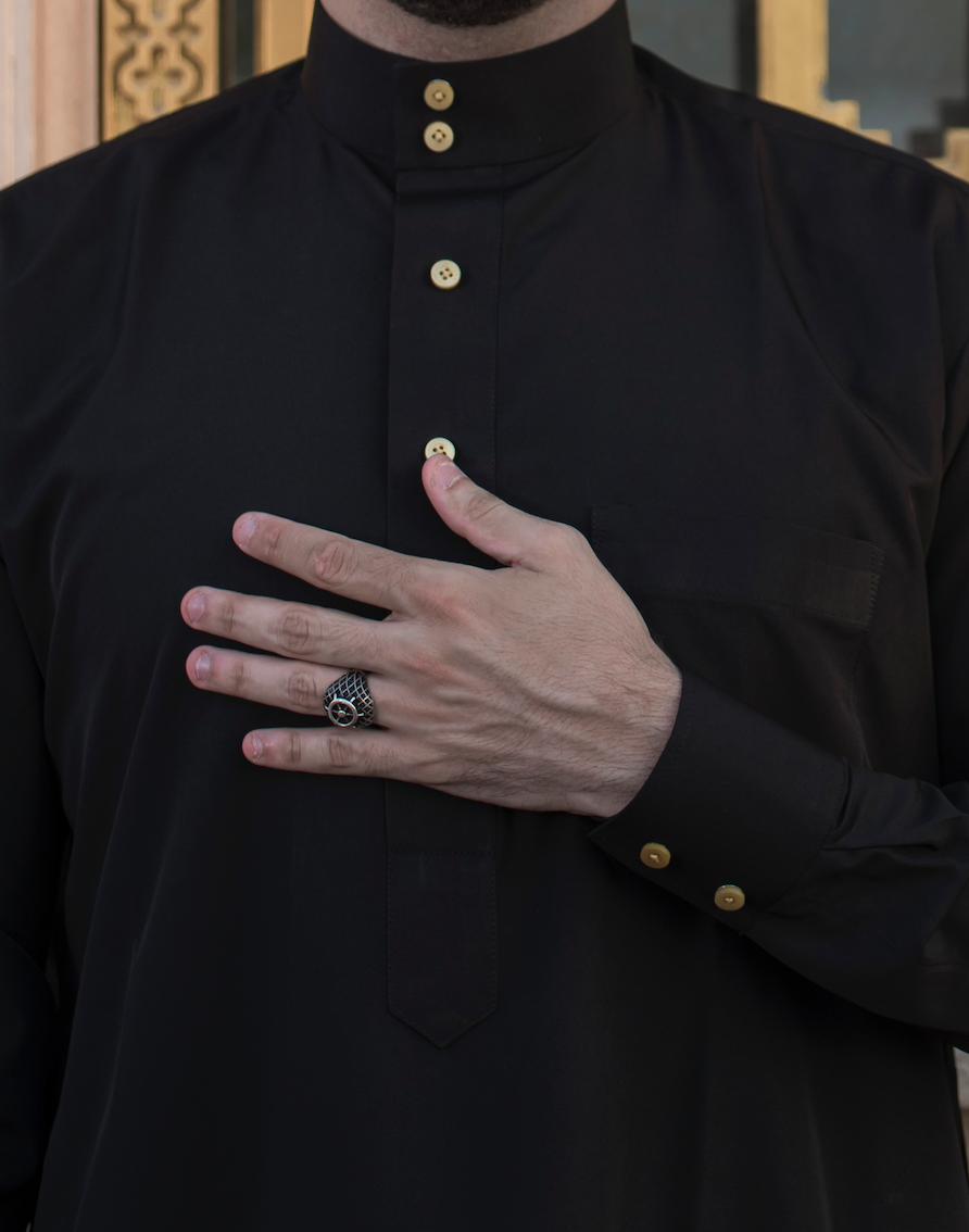 Qamis Saoudien Diamant Noir Doré
